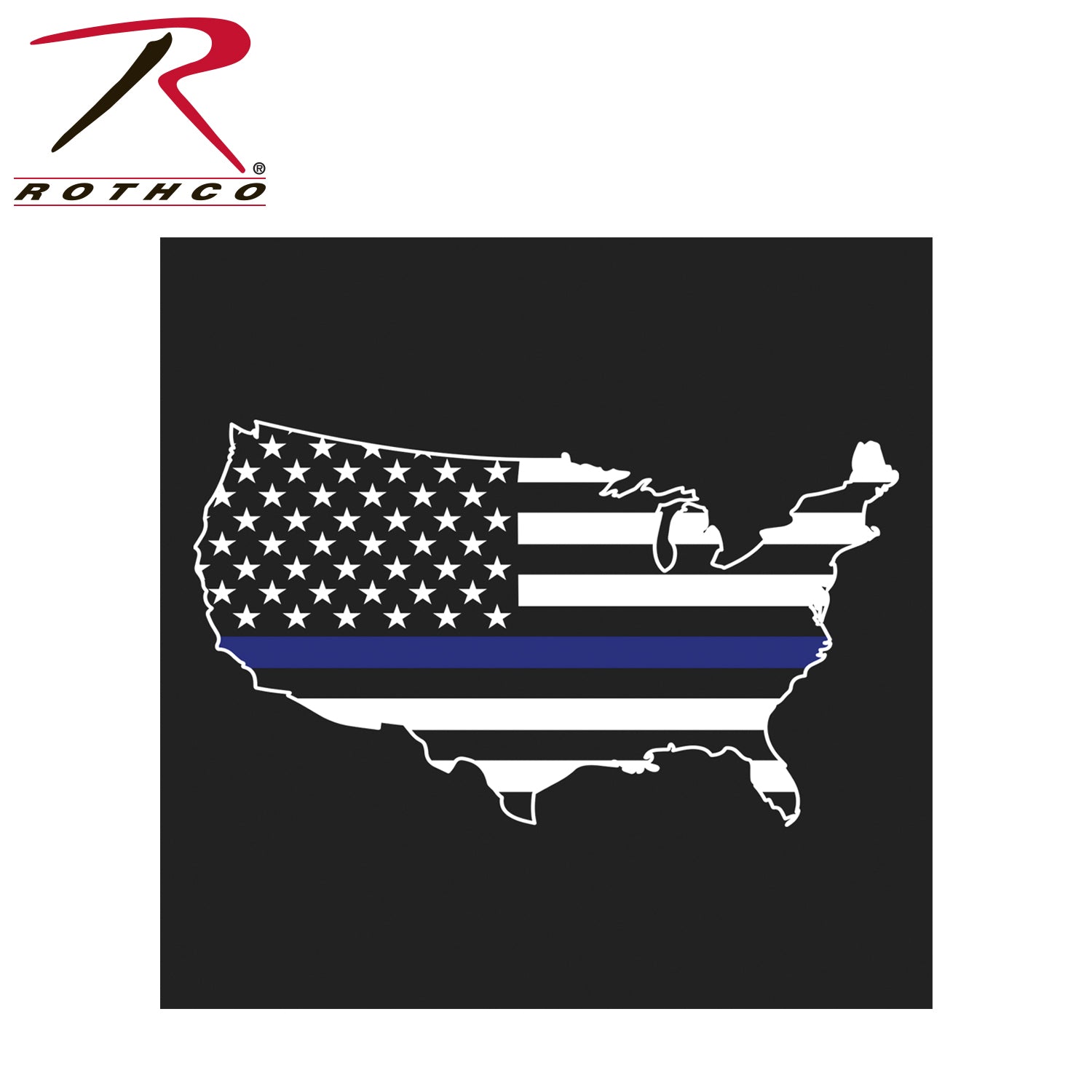 Rothco Thin Blue Line America Map T-Shirt Size 3XL – Support Law Enforcement in Comfort