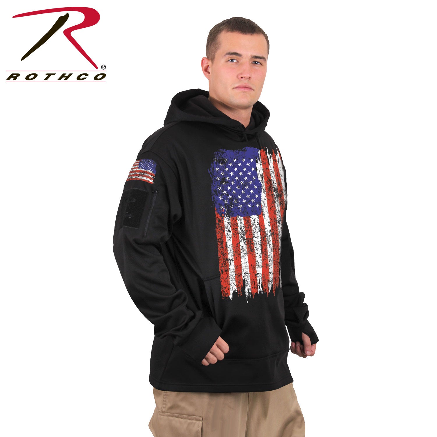 Rothco Concealed Carry U.S. Flag Hoodie Size Large in Red, White & Blue