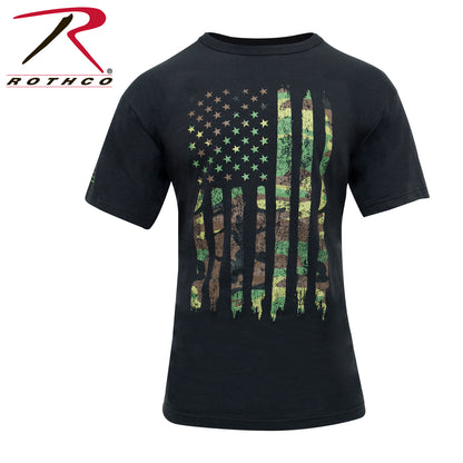 Rothco Distressed US Flag Athletic Fit T-Shirt in Camo, Size 3XL