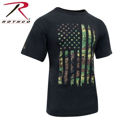 Rothco Distressed US Flag Athletic Fit T-Shirt in Camo, Size 3XL