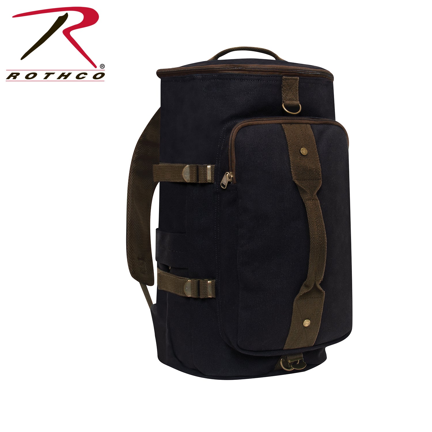Rothco Convertible Canvas Duffle Backpack - 19 Inch Black, Part Number 2516