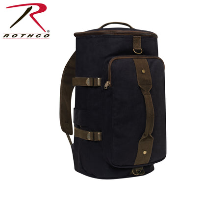 Rothco Convertible Canvas Duffle Backpack - 19 Inch Black, Part Number 2516
