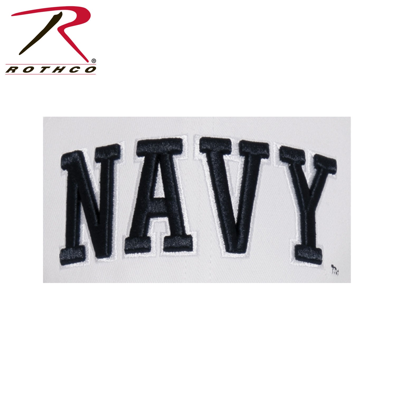 Rothco Deluxe Navy Low Profile Cap White - Adjustable Baseball Hat with Embroidered Navy Logo