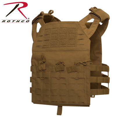 Rothco Laser Cut MOLLE Lightweight Armor Carrier Vest in Coyote Brown, Size Regular
