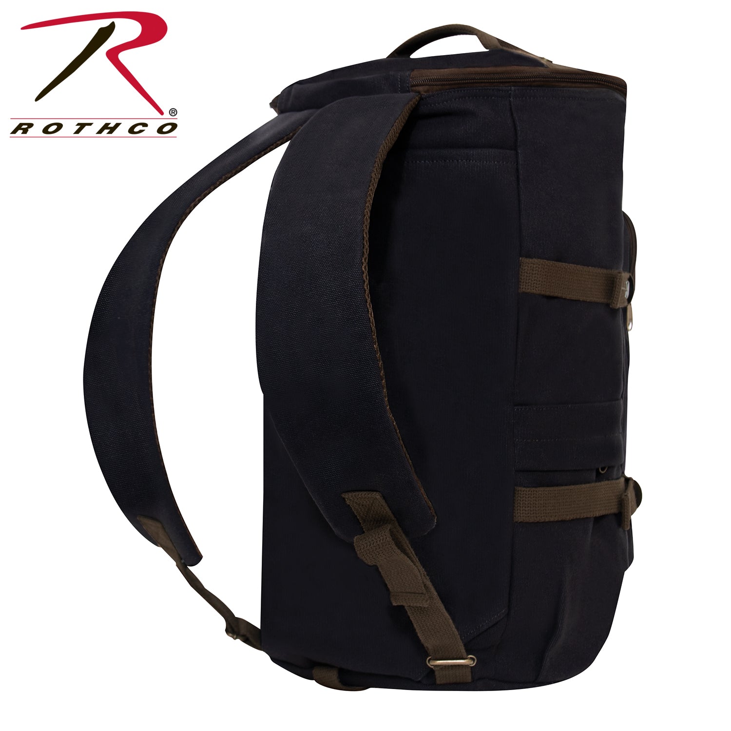 Rothco Convertible Canvas Duffle Backpack - 19 Inch Black, Part Number 2516