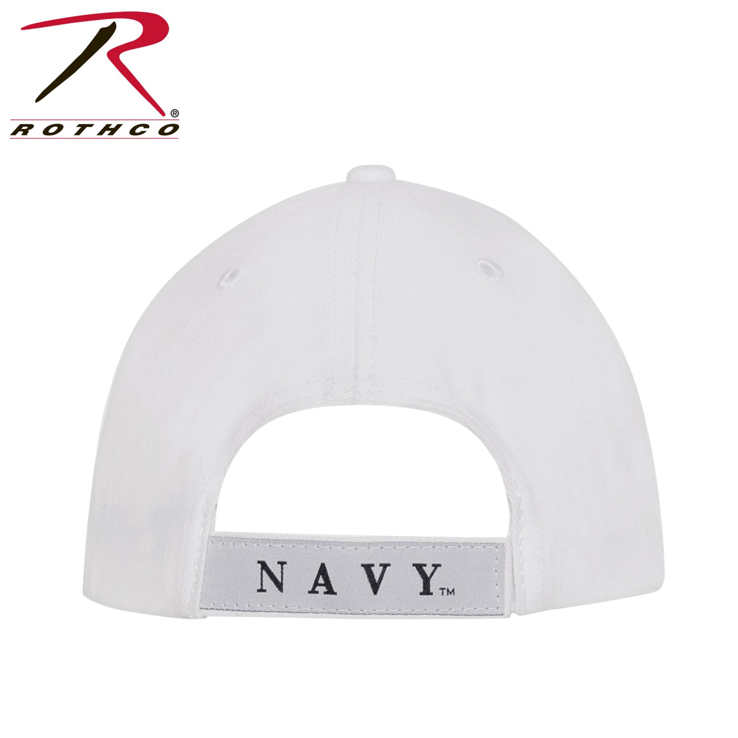 Rothco Deluxe Navy Low Profile Cap White - Adjustable Baseball Hat with Embroidered Navy Logo