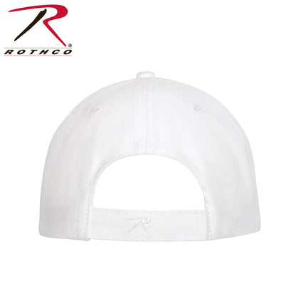 Rothco USA Flag Low Profile Cap in White with Embroidered American Flag and 'USA' Text