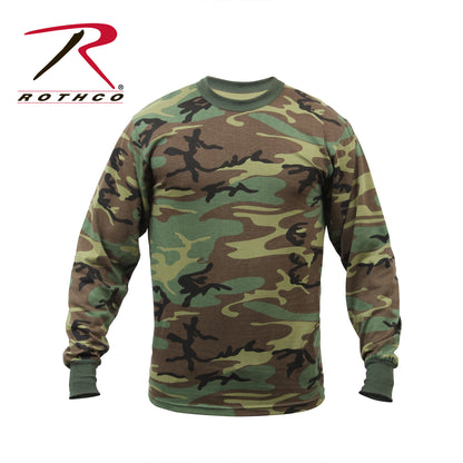Rothco Long Sleeve Color Camo T-Shirt Woodland Camo Size XS