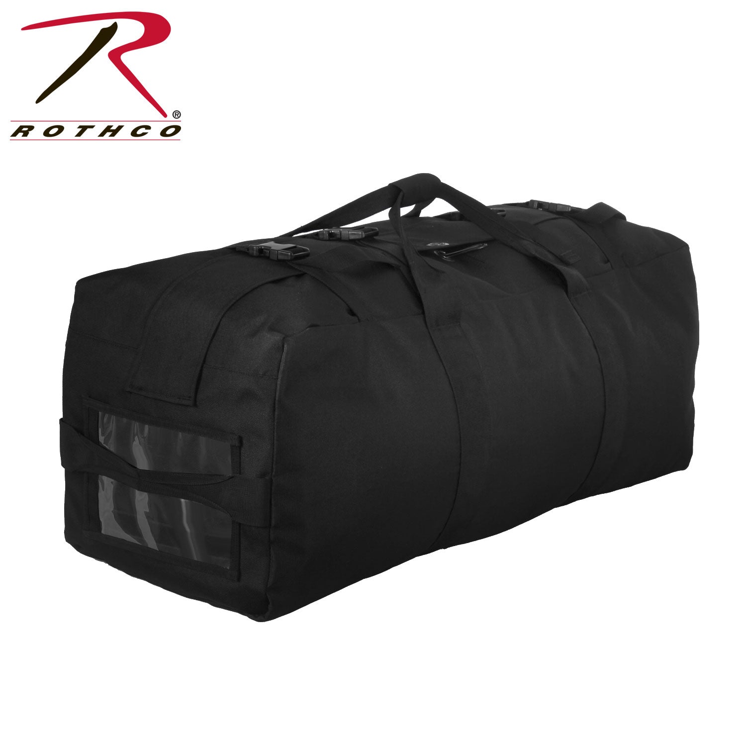 Rothco Enhanced Duffle Bag Black – 76L Heavy-Duty Gear Bag with Padded Shoulder Straps and Multiple Handles