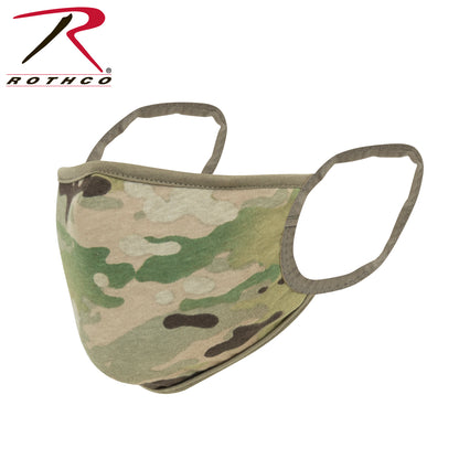 Rothco MultiCam Reusable 3-Layer Face Mask - Reversible MultiCam and Coyote Brown, Size L / XL