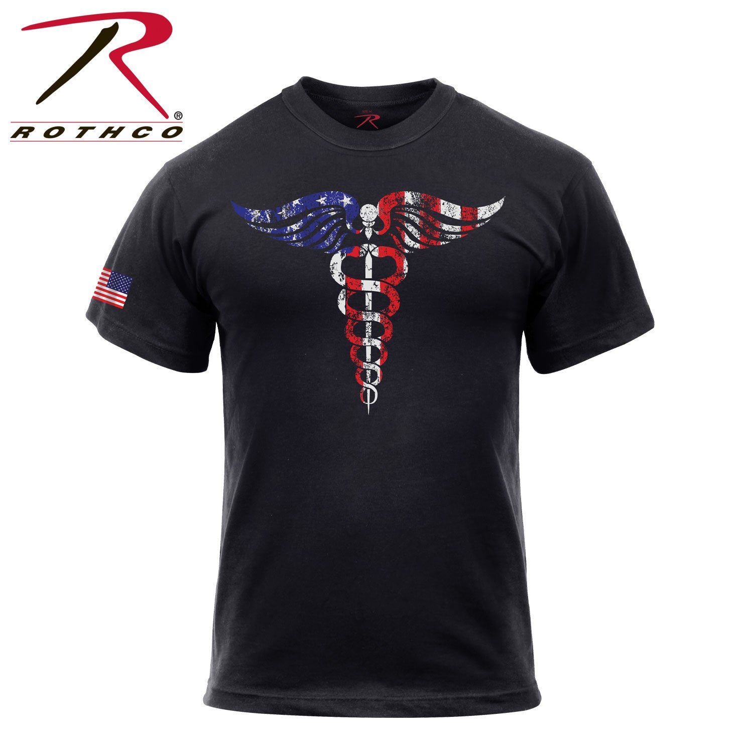 Rothco Medical Symbol (Caduceus) T-Shirt - Black, Size Medium