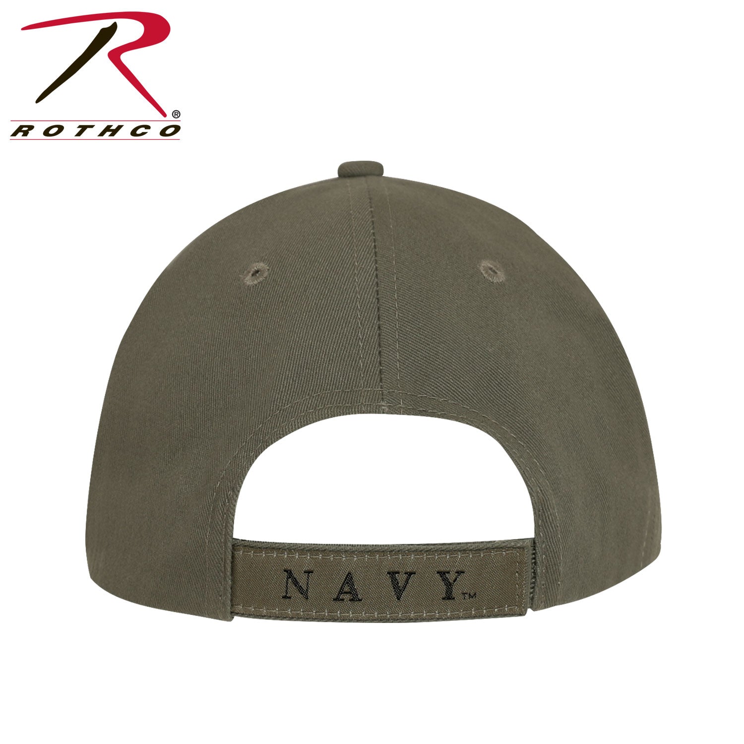 Rothco Deluxe Navy Low Profile Cap Olive Drab - Brushed Cotton Twill Baseball Hat with Embroidered Navy Logo and Adjustable Closure