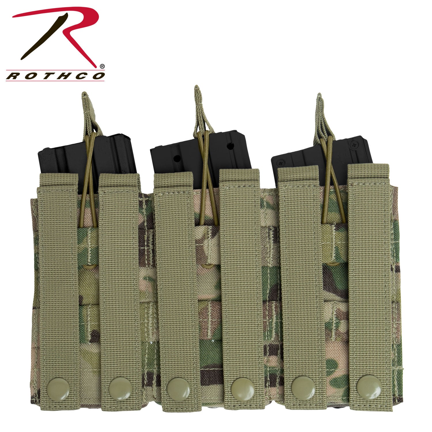 Rothco MOLLE Triple Mag Pouch in MultiCam – Durable 600 Denier Polyester Rifle Magazine Carrier