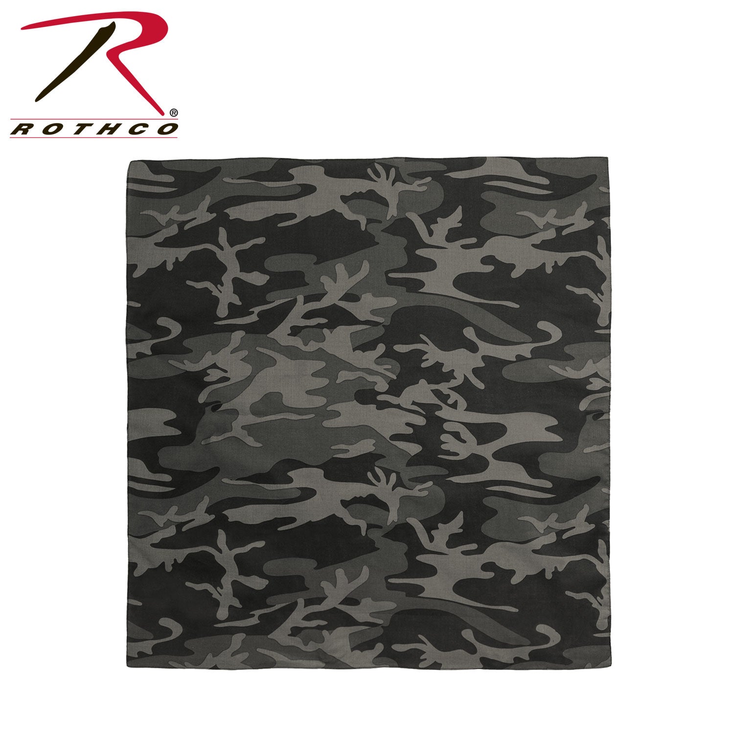 Rothco Large Camo Bandana 27 x 27 Inches in Black Camo