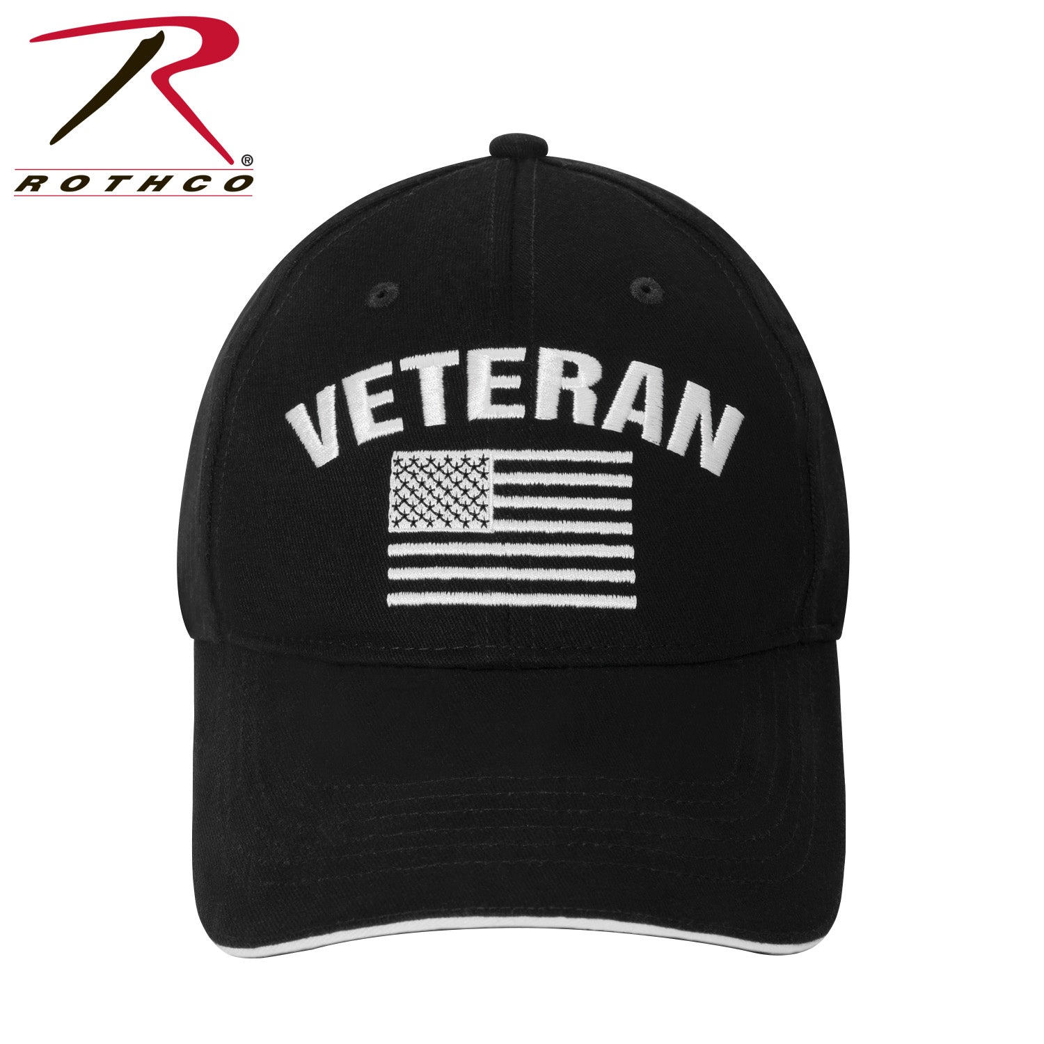 Rothco Veteran Low Profile Cap with U.S. Flag and Embroidered Text