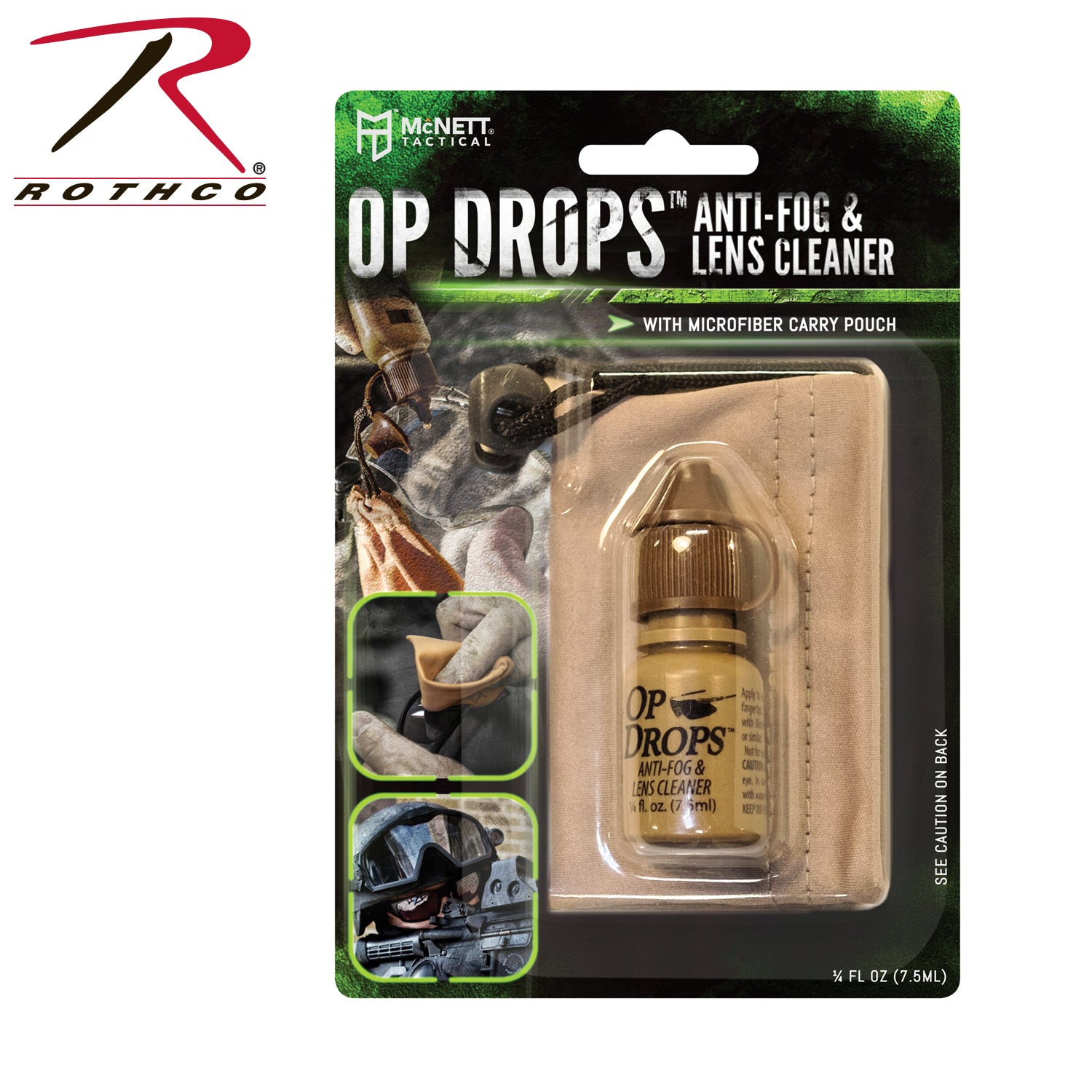 McNett Tactical OP Drops Cleaning System .25 oz – Anti-Fog Lens Cleaner for Glasses, Goggles, and Scopes