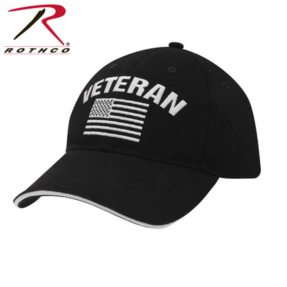 Rothco Veteran Low Profile Cap with U.S. Flag and Embroidered Text