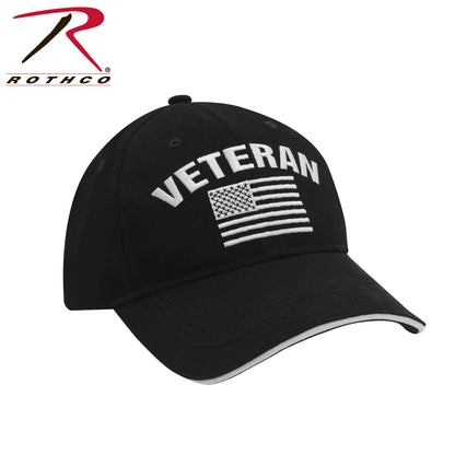 Rothco Veteran Low Profile Cap with U.S. Flag and Embroidered Text