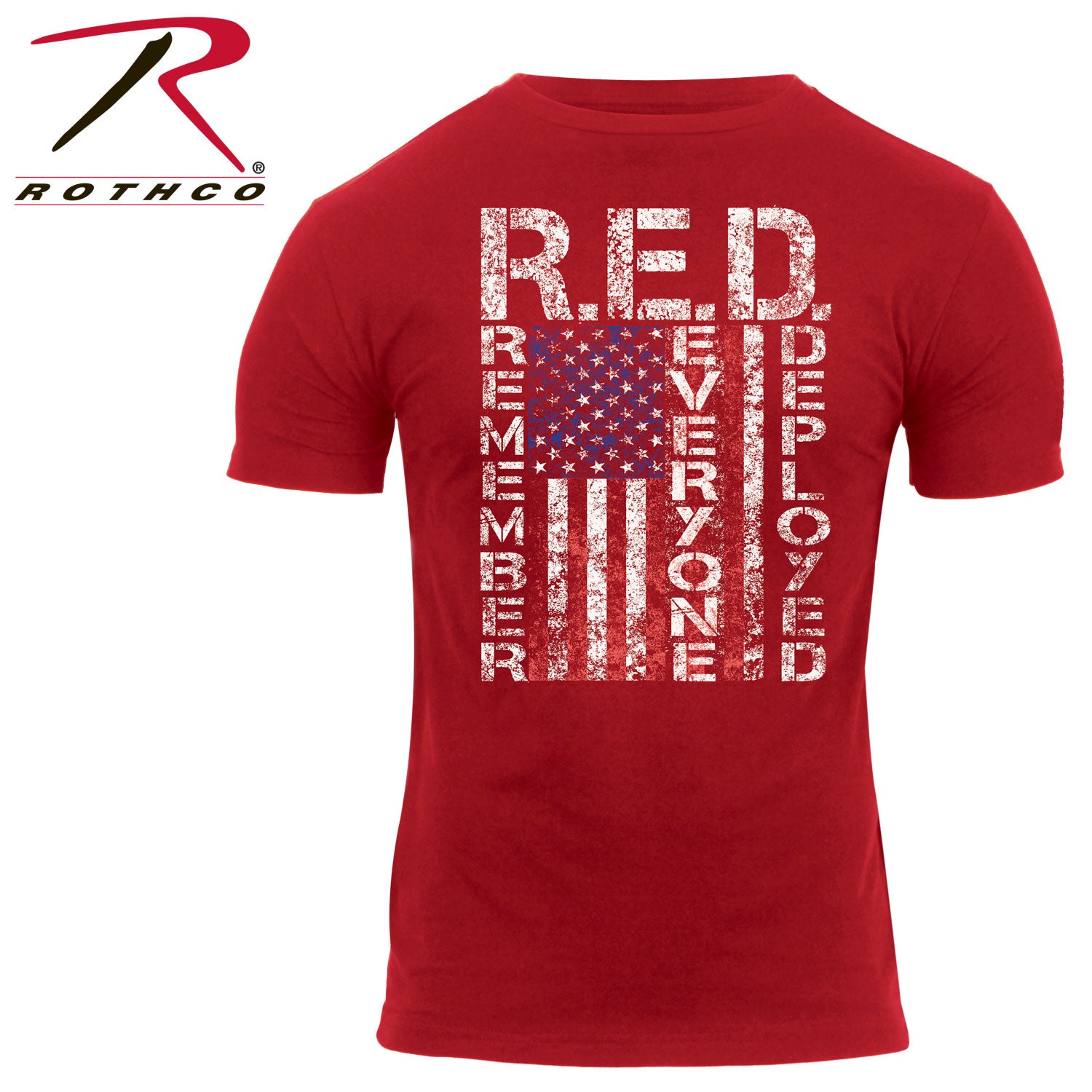 Rothco Athletic Fit R.E.D. Remember Everyone Deployed T-Shirt - Red, 2XL