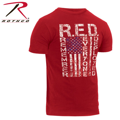 Rothco Athletic Fit R.E.D. Remember Everyone Deployed T-Shirt - Red, 2XL