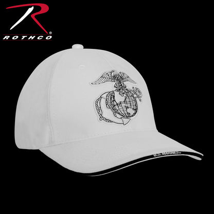 Rothco Deluxe Eagle, Globe & Anchor Low Profile Cap White – Marine Corps Support Hat