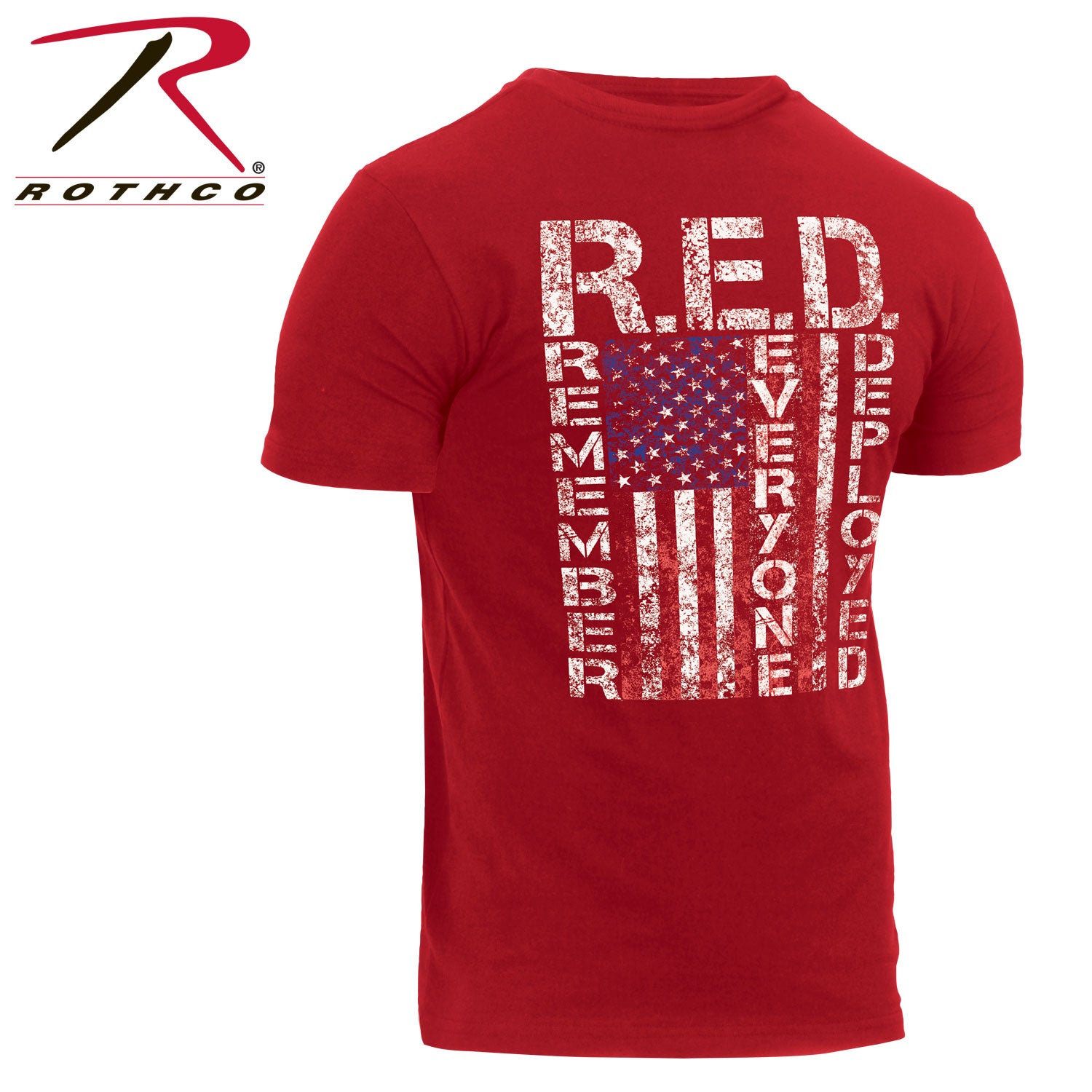 Rothco Athletic Fit R.E.D. Remember Everyone Deployed T-Shirt – Red, 3XL