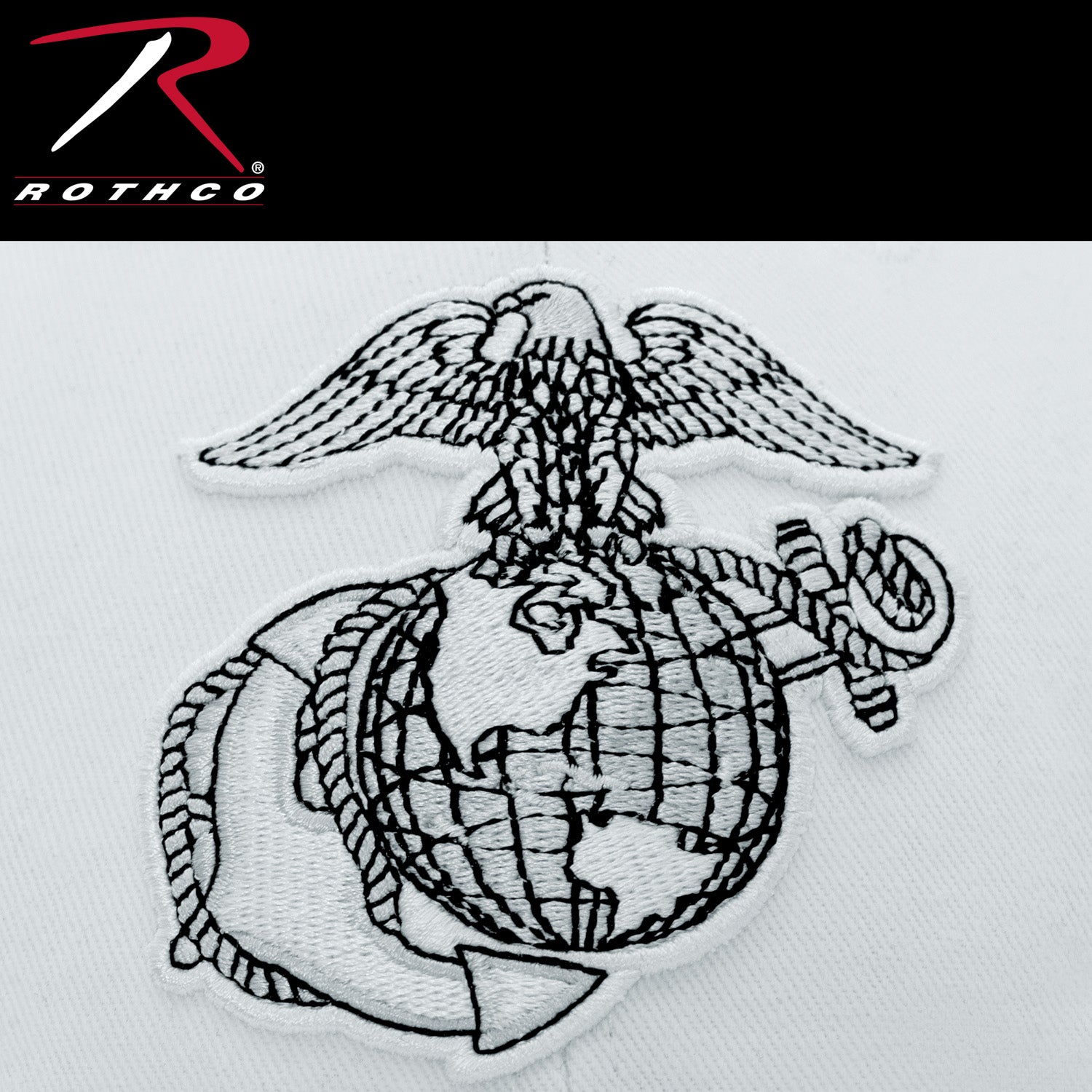 Rothco Deluxe Eagle, Globe & Anchor Low Profile Cap White – Marine Corps Support Hat