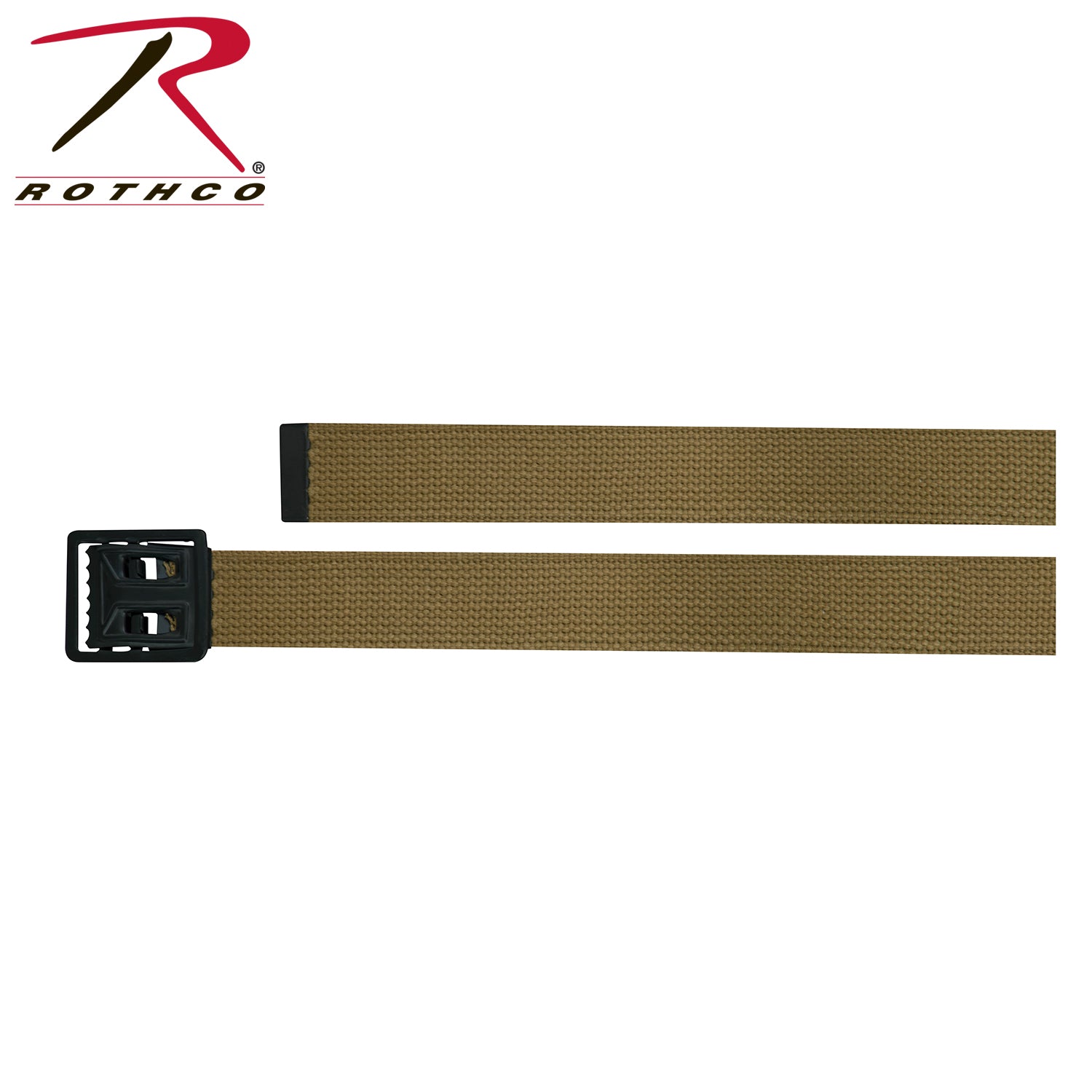 Rothco Military Web Belt with Open Face Buckle in Coyote Brown - Part Number 4292-COY