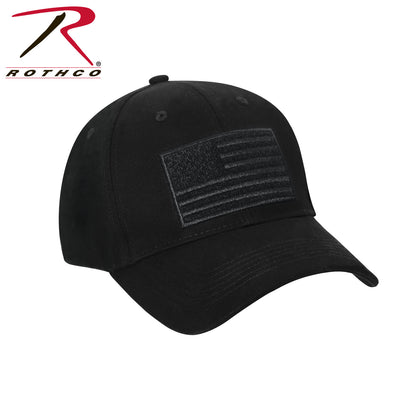 Rothco Hook & Loop U.S. Flag Low Profile Cap Black with Adjustable Closure