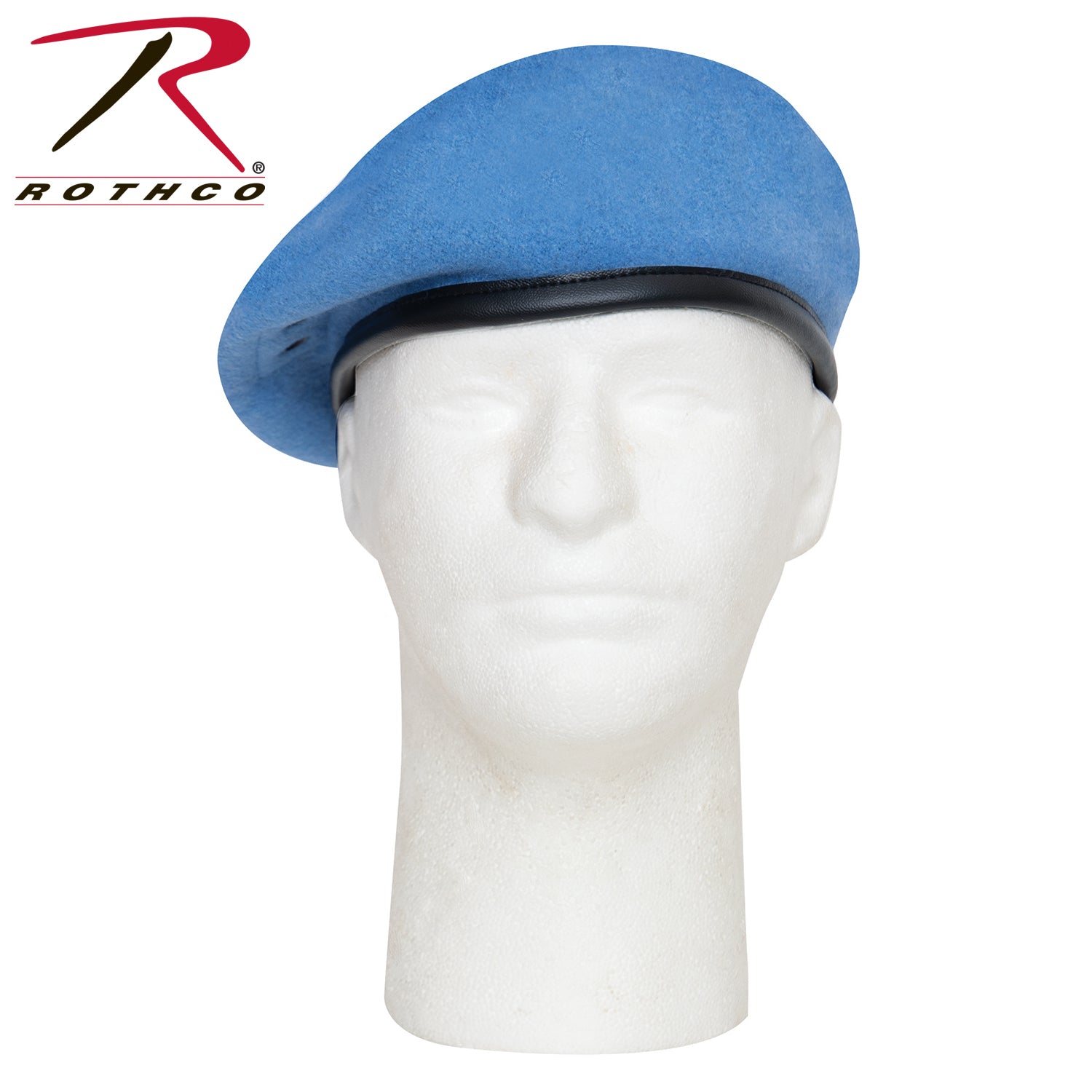 Rothco G.I. Style Beret Light Blue – Classic Wool Military Hat with Adjustable Fit