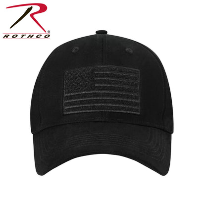 Rothco Hook & Loop U.S. Flag Low Profile Cap Black with Adjustable Closure