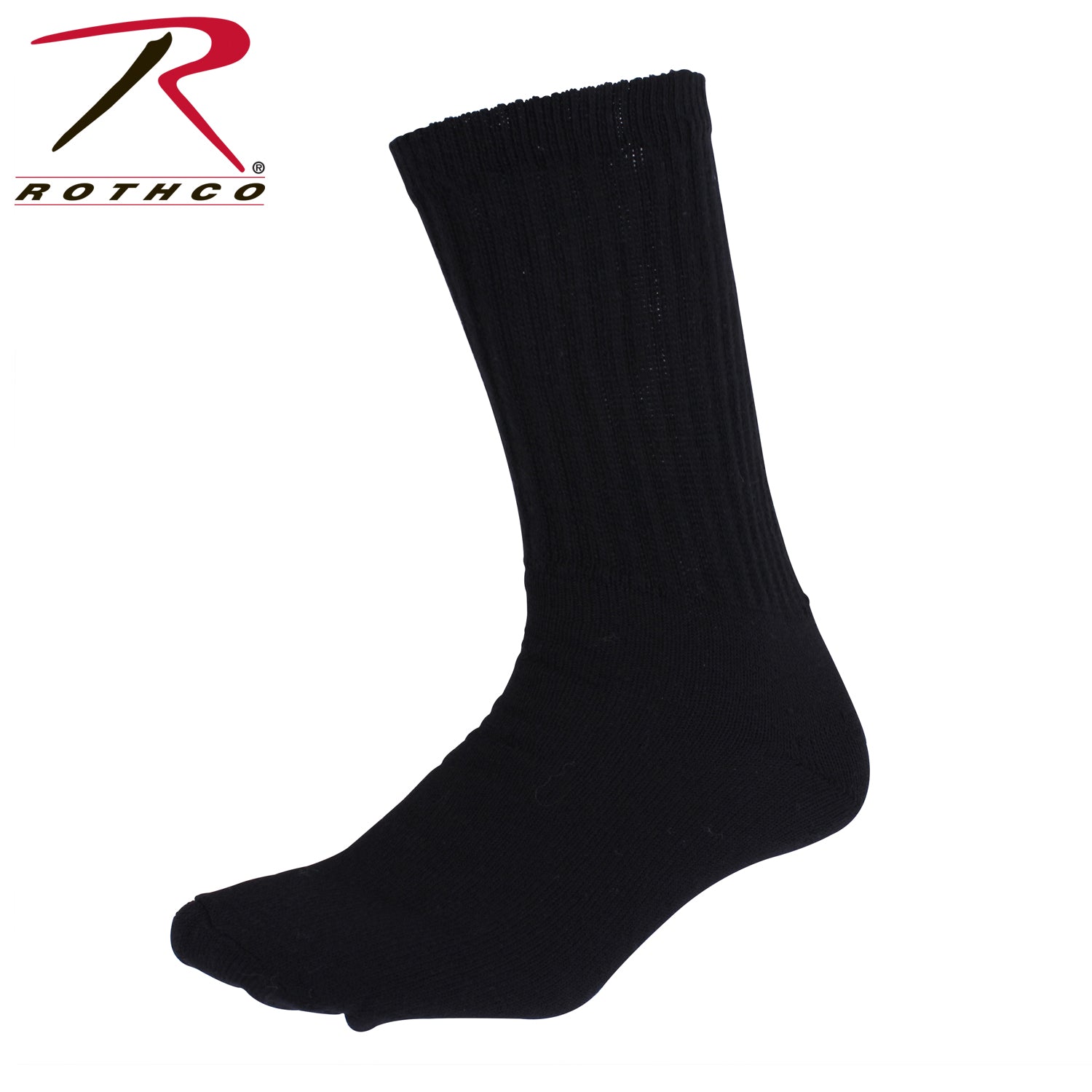 Rothco Athletic Crew Socks Black Size 9-11 – Durable Comfort for Active Wear