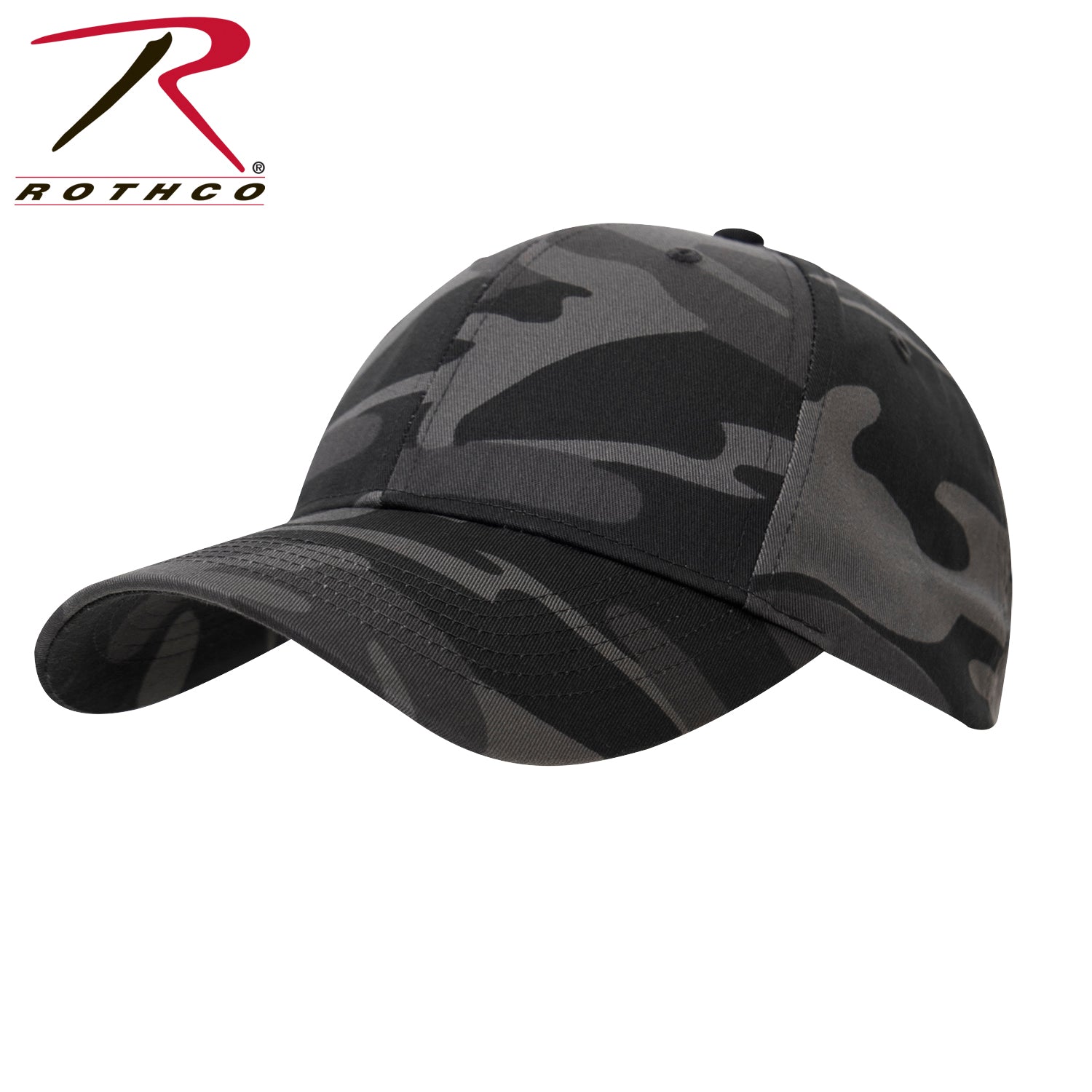 Rothco Supreme Camo Low Profile Cap Black Camo - Durable Adjustable Baseball Hat