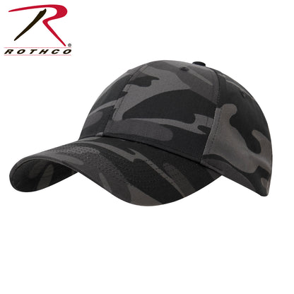 Rothco Supreme Camo Low Profile Cap Black Camo - Durable Adjustable Baseball Hat