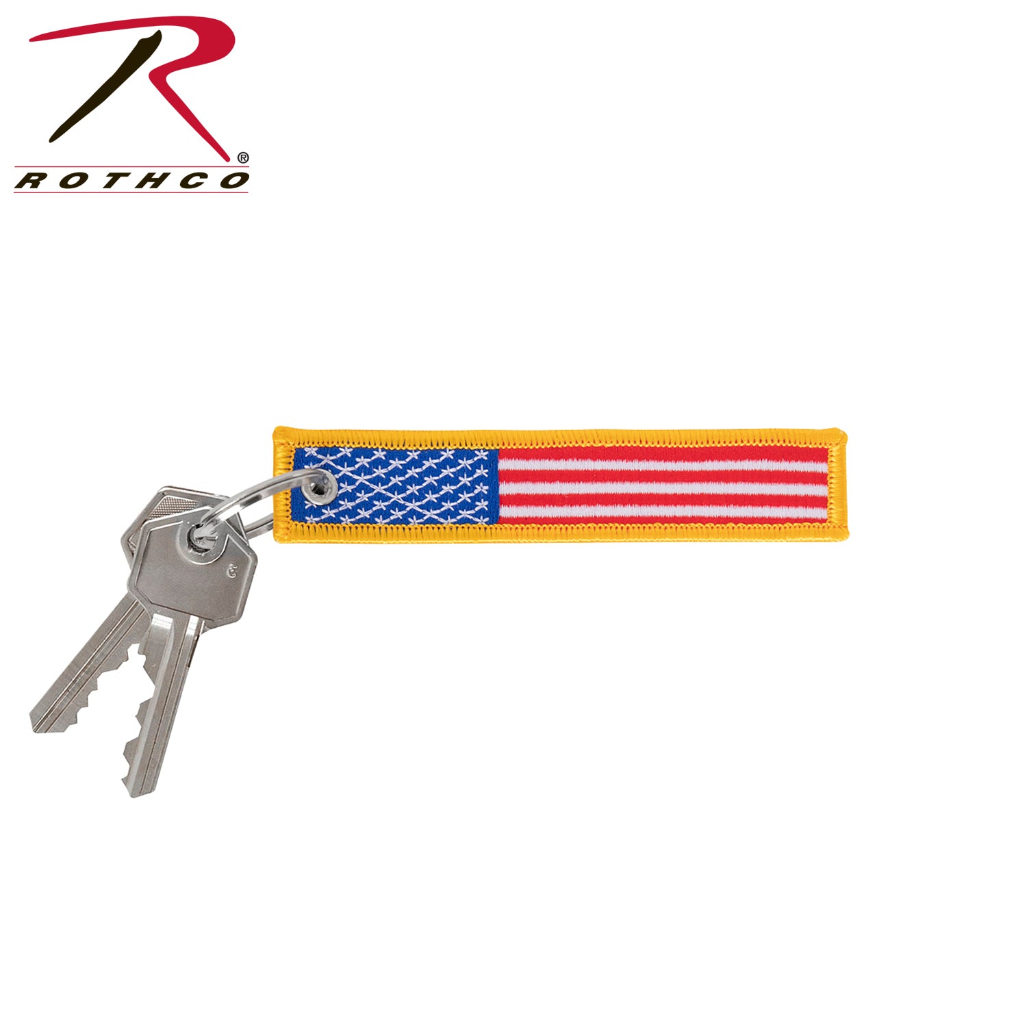 Rothco US Flag Patch Keychain - Durable Leather Key Holder with American Flag Design