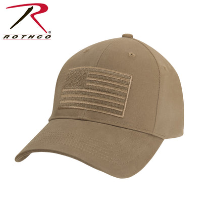 Rothco Hook & Loop U.S. Flag Low Profile Cap in Coyote Brown with Embroidered Patch