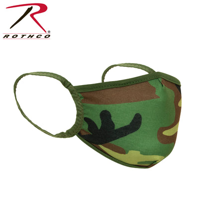 Rothco Kids Reusable 3-Layer Face Mask Woodland Camo - Comfortable Child’s Face Covering