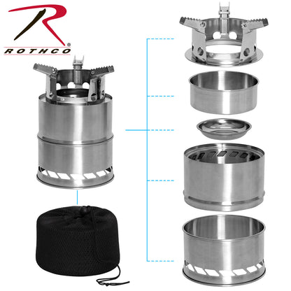Rothco Stainless Steel Portable Camping and Backpacking Stove - Part Number 1519