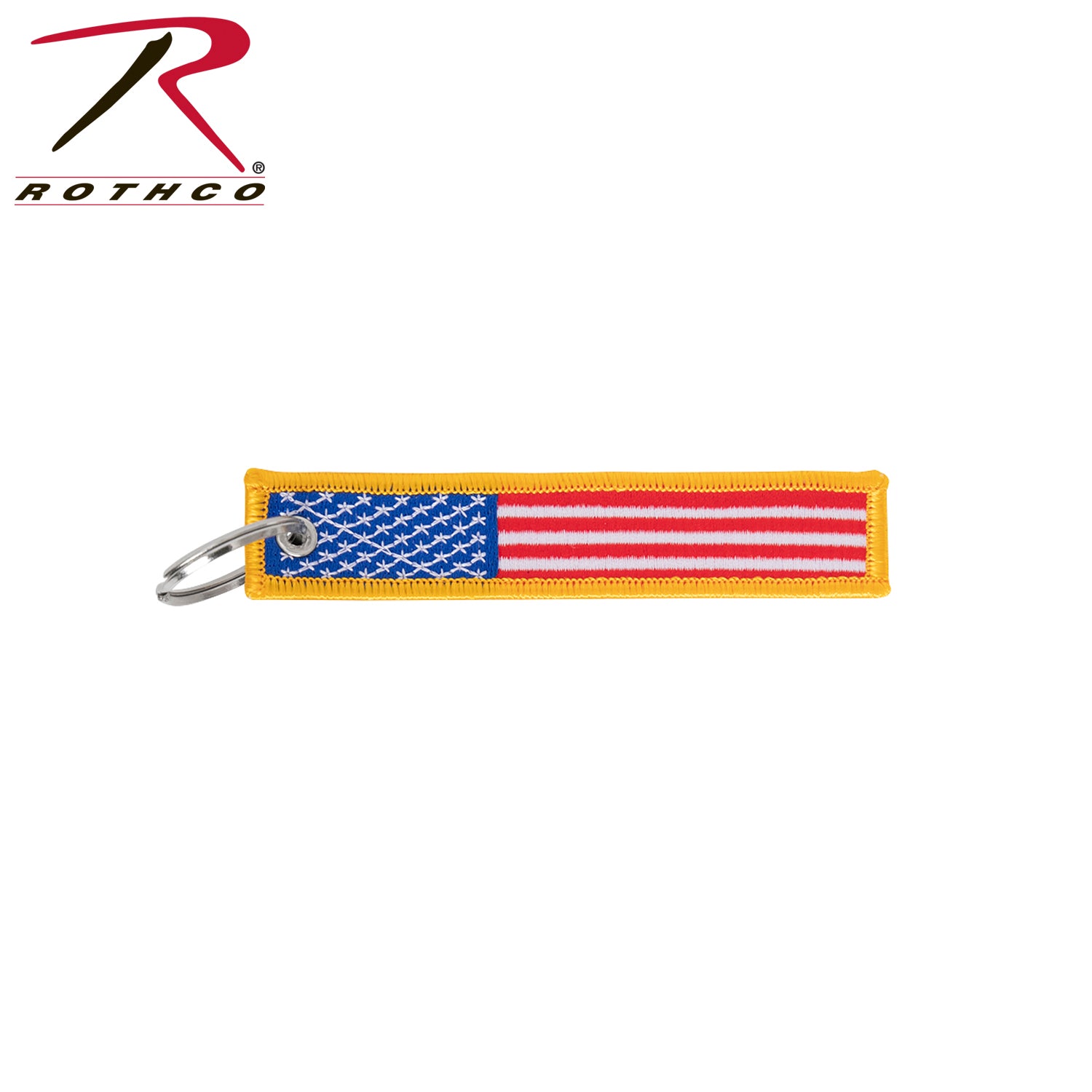 Rothco US Flag Patch Keychain - Durable Leather Key Holder with American Flag Design