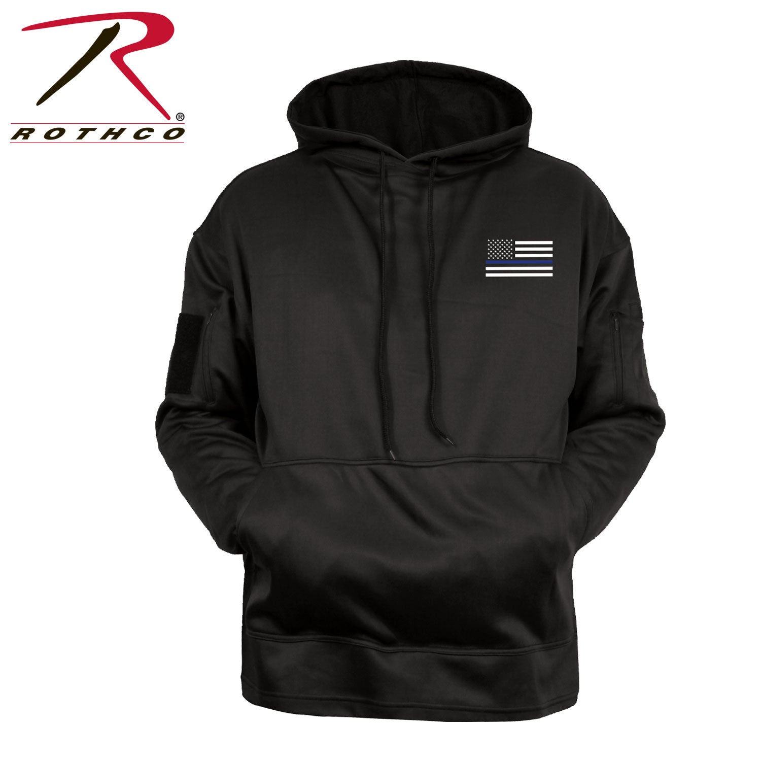 Rothco Honor and Respect Thin Blue Line Concealed Carry Hoodie - Black Size 2XL