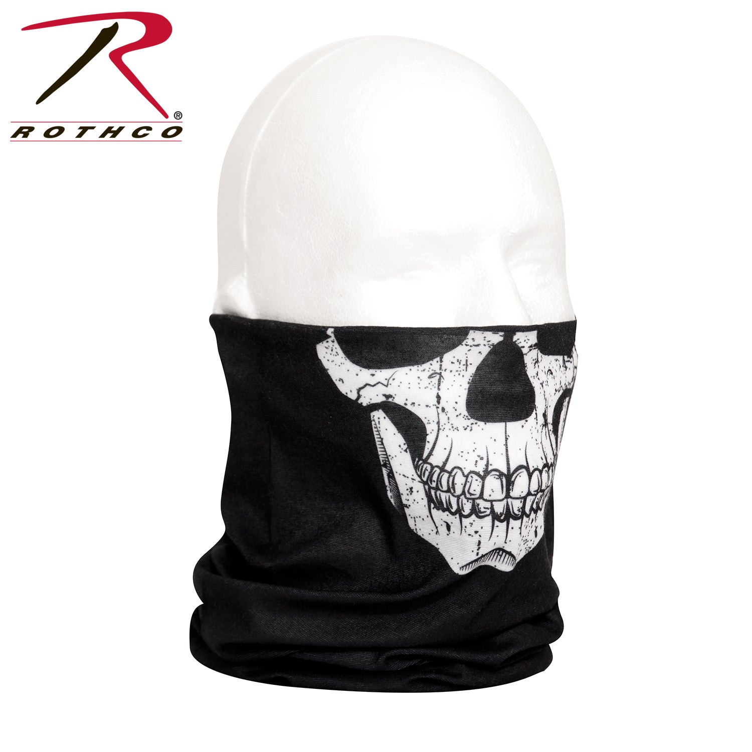 Rothco Multi-Use Skull Print Neck Gaiter and Face Covering Tactical Wrap - Versatile Outdoor Headwear
