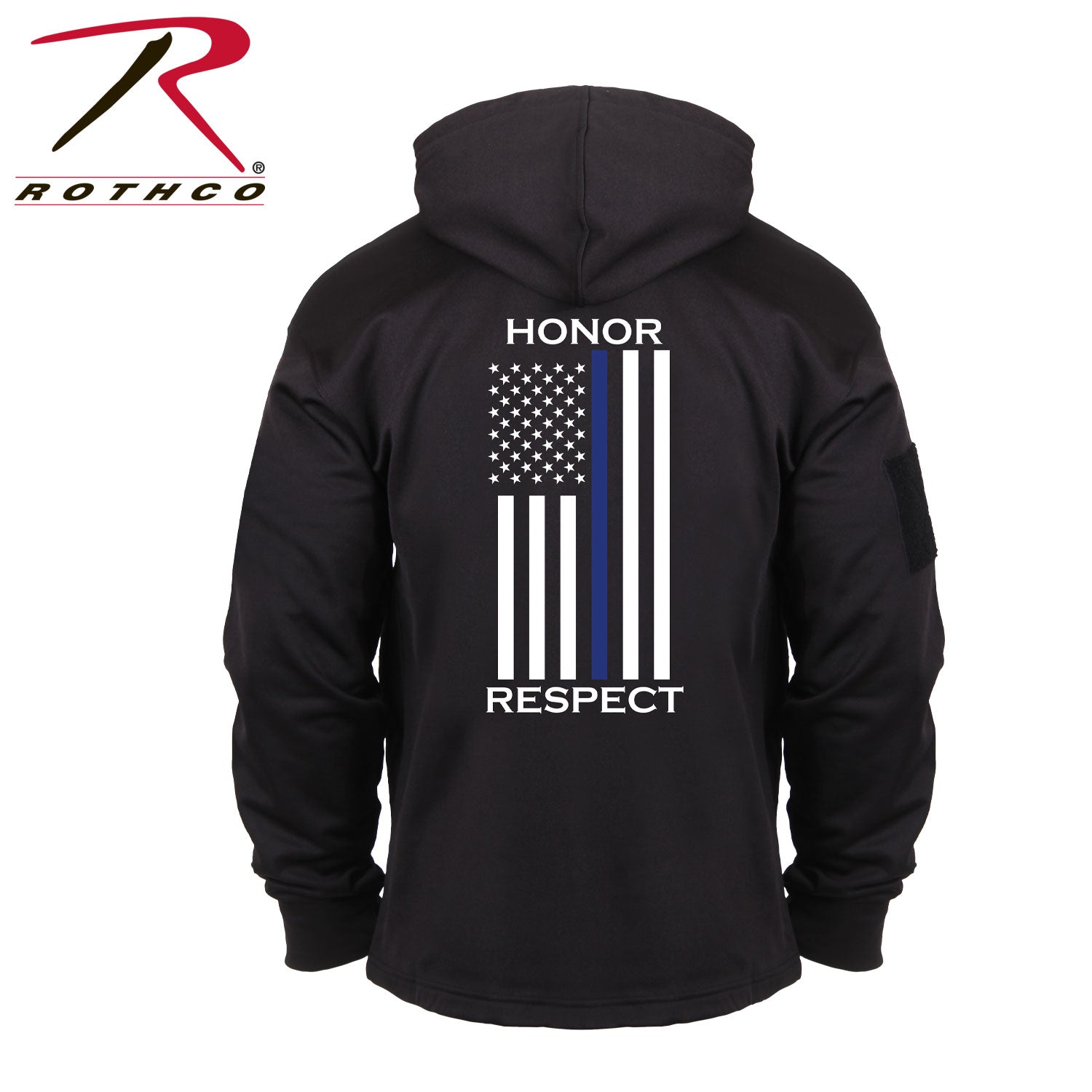 Rothco Honor and Respect Thin Blue Line Concealed Carry Hoodie - Black Size 2XL