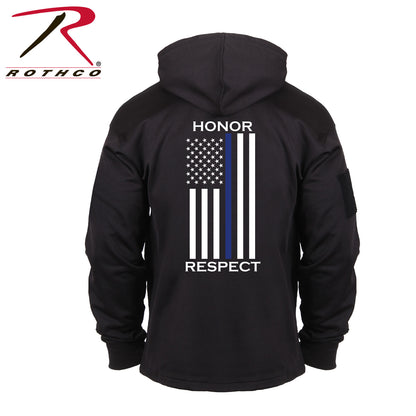 Rothco Honor and Respect Thin Blue Line Concealed Carry Hoodie - Black, Size 3XL