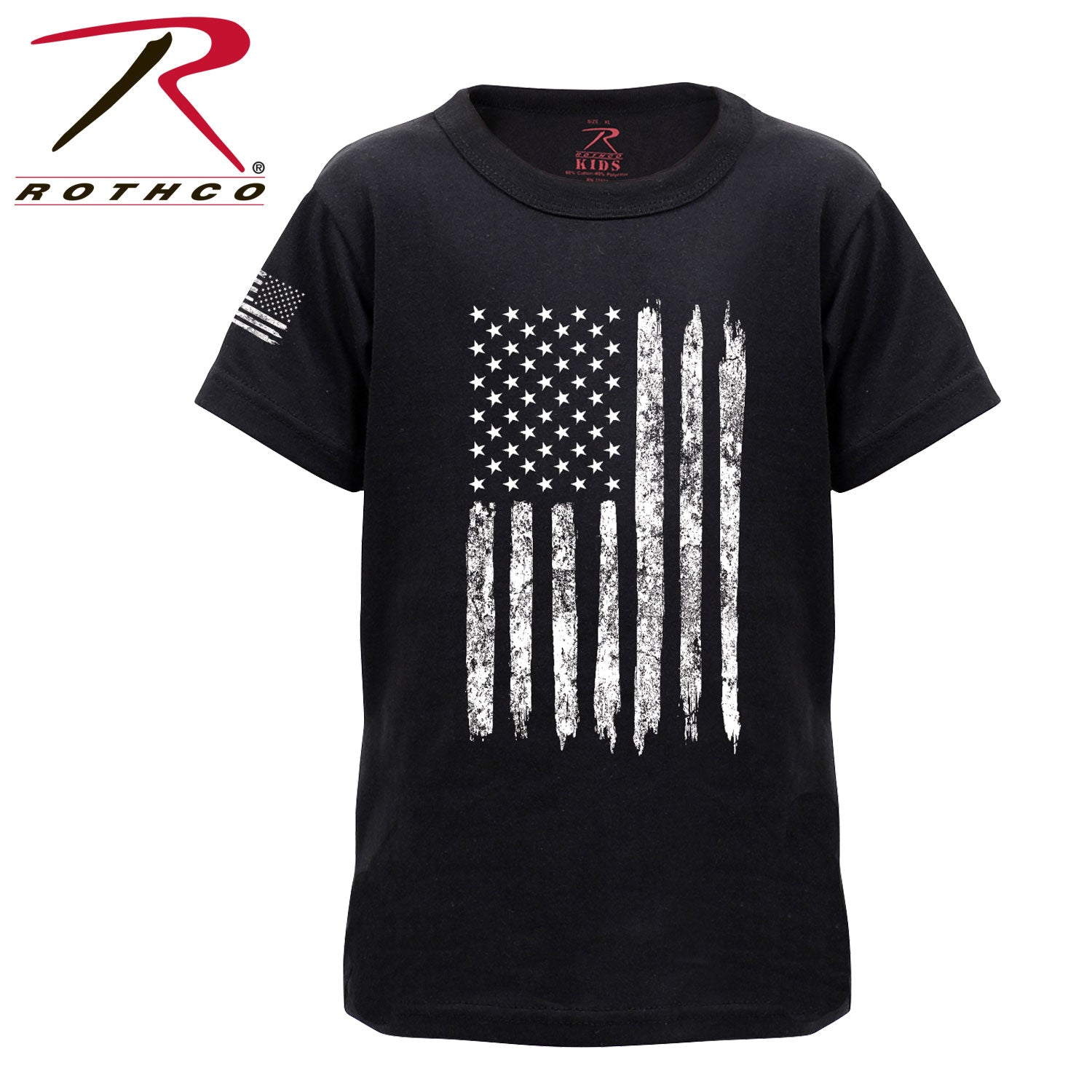 Rothco Kids US Flag T-Shirt Size Medium - Comfortable Cotton/Polyester Blend