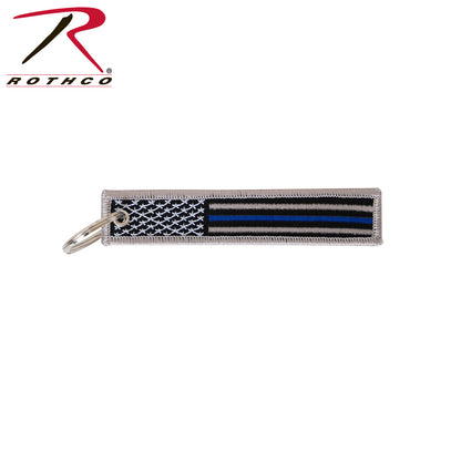 Rothco Thin Blue Line Flag Patch Keychain - Support Law Enforcement with Durable Car and Bag Accessory