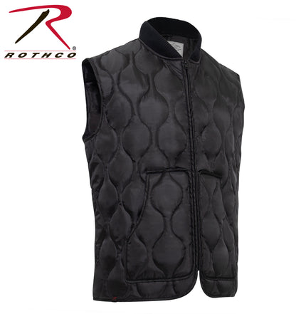 Rothco Quilted Woobie Vest Black Size XL - Warm and Versatile Military-Inspired Outerwear