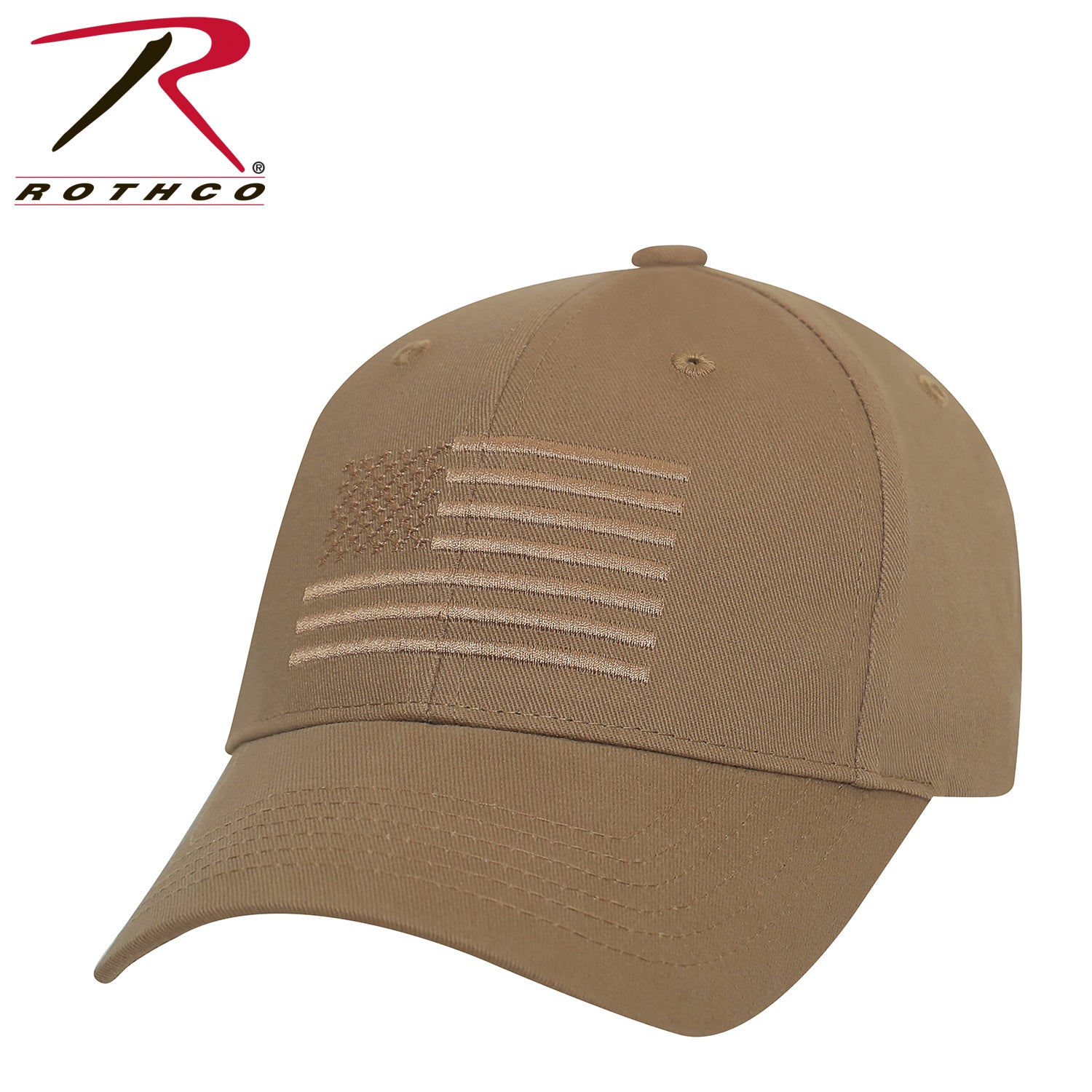 Rothco U.S. Flag Low Profile Cap in Coyote Brown