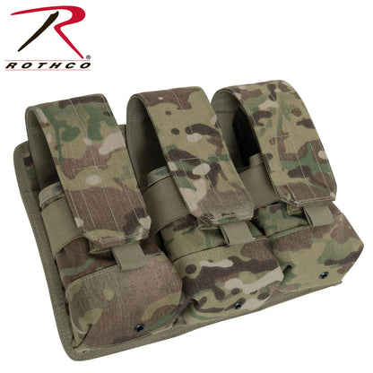 Rothco Universal Triple Mag Rifle Pouch in MultiCam – Ammunition Storage for M-16 and AK-47 Magazines