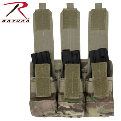 Rothco Universal Triple Mag Rifle Pouch in MultiCam – Ammunition Storage for M-16 and AK-47 Magazines