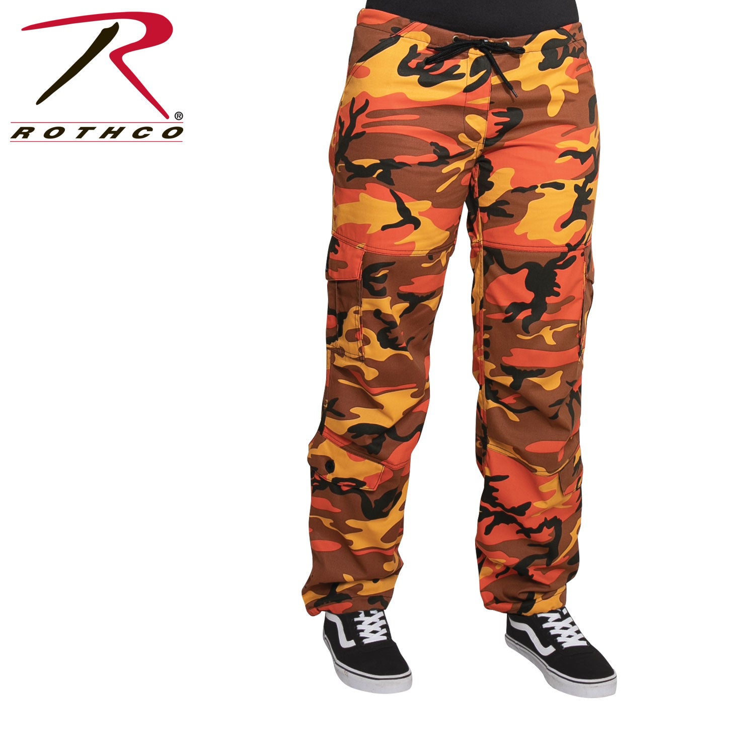 Rothco Women's Paratrooper Camo Fatigue Pants in Savage Orange Camo Size XXS